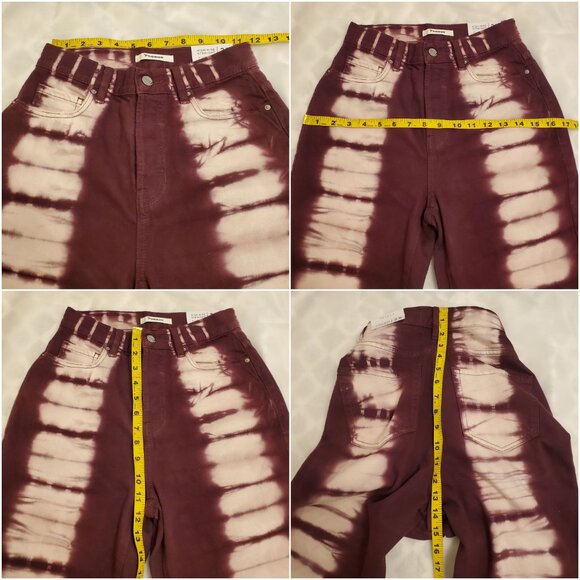 NWT PacSun Eco Raspberry Tie-Dye Button-Fly High-Rise Straight Leg Denim - 25 - Picture 11 of 12